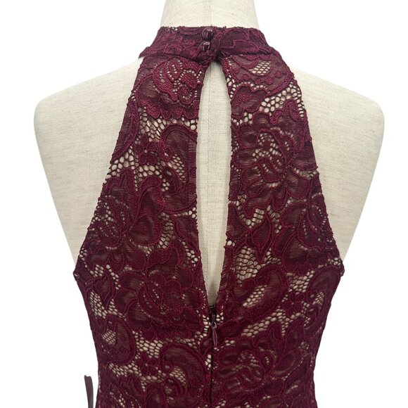 NEW Venus Womens Small Dress High Low Lace Floral Wine Formal Party - Picture 7 of 12